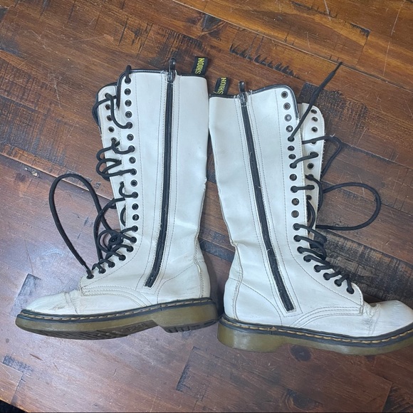 White tall combat boots size 6.5 - Picture 4 of 6